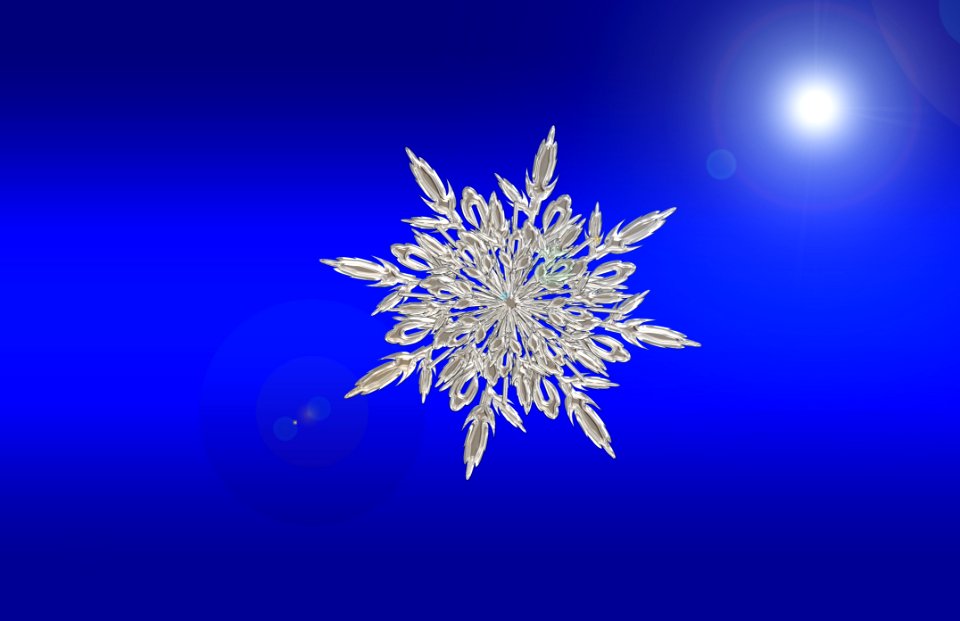 Blue Sky Snowflake Computer Wallpaper