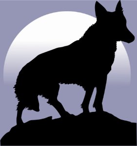 Dog Like Mammal Dog Black And White Silhouette photo