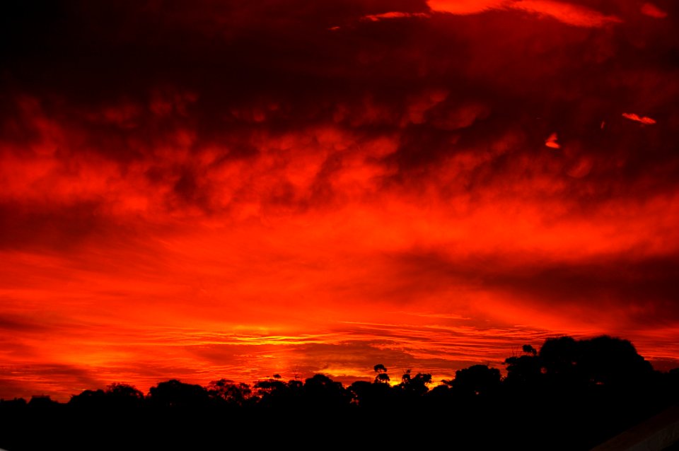 Sky Red Sky At Morning Afterglow Sunset