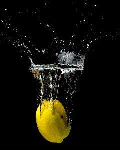 Yellow Lemon Submerged In Water photo