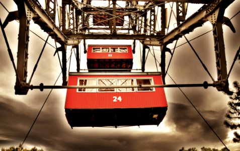 Red Car Cable Car Vehicle photo