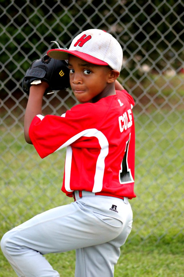 Baseball Player Red Team Sport Baseball Positions photo