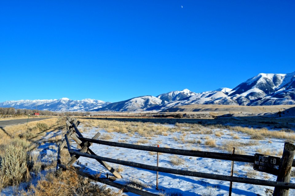 Brown Wooden Fence In Mountain Range