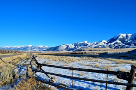 Brown Wooden Fence In Mountain Range