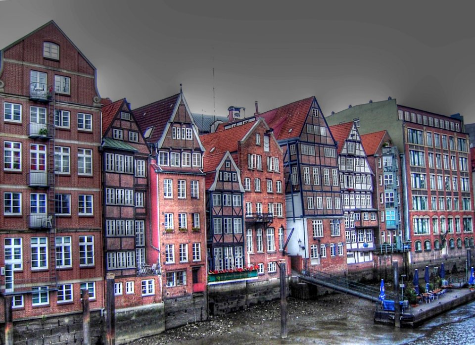 Waterway Water Reflection Town