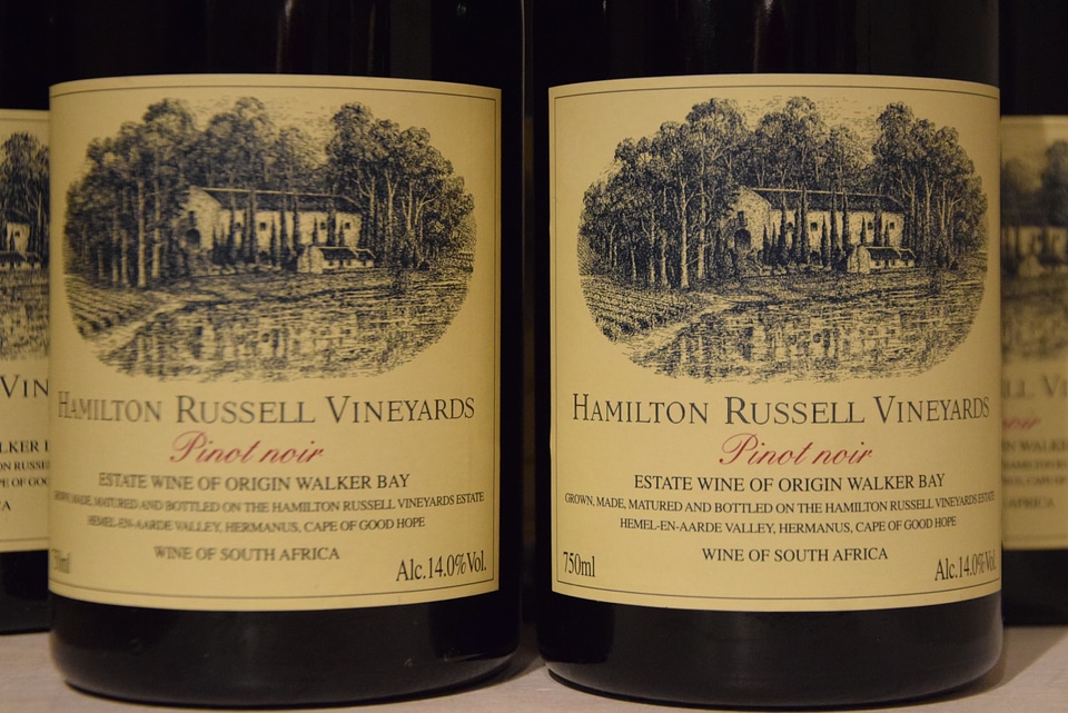 Bottles alcohol pinot noir