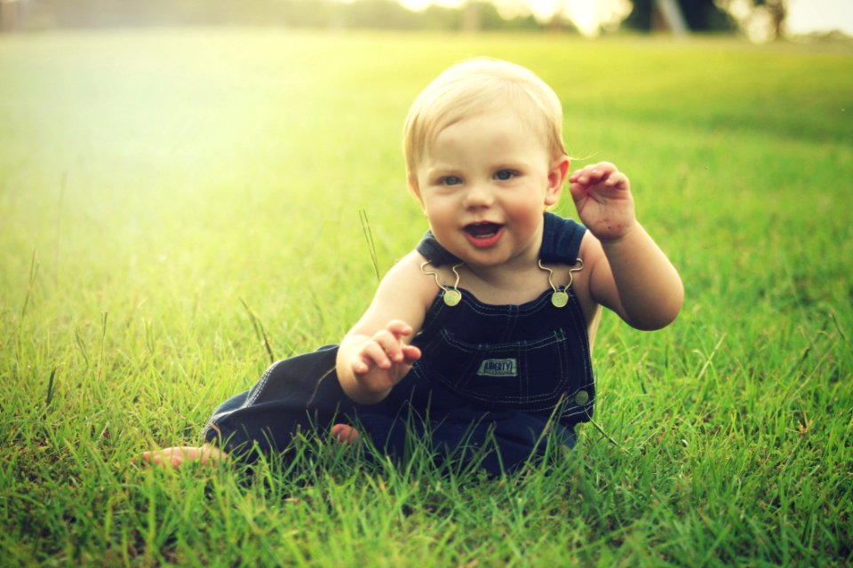 Green Child Grass Photograph