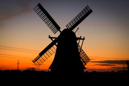 Windmill Sky Mill Dawn photo