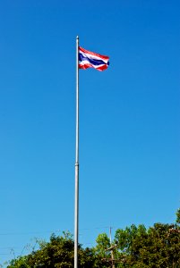 The Thai Flag Stand In Front Of School