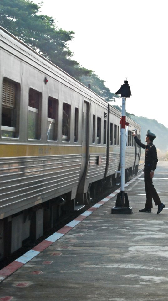 Thailand Train Are Running On The Rail Way
