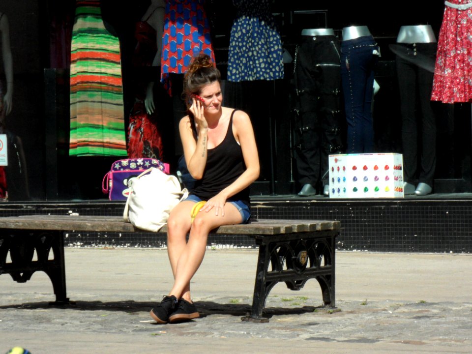 Woman On Phone With Banana