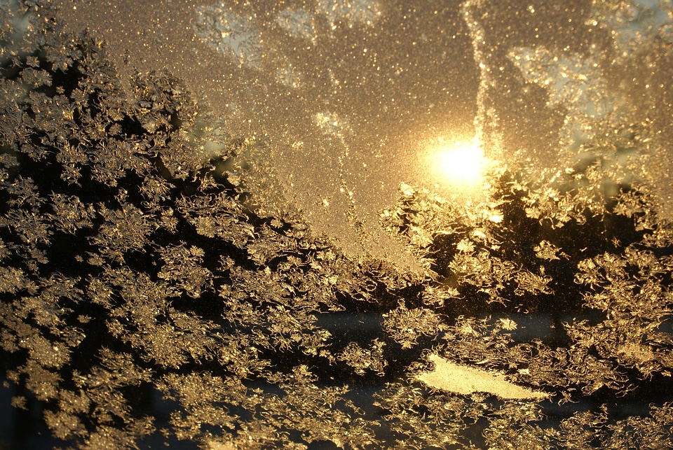 Frozen frosty window photo