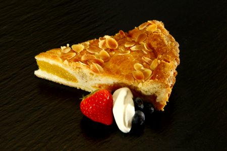 Slice Pizza Beside Strawberry And Blueberry