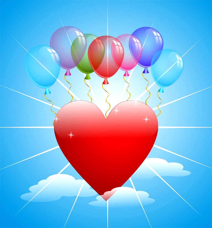 Balloon Sky Computer Wallpaper Heart