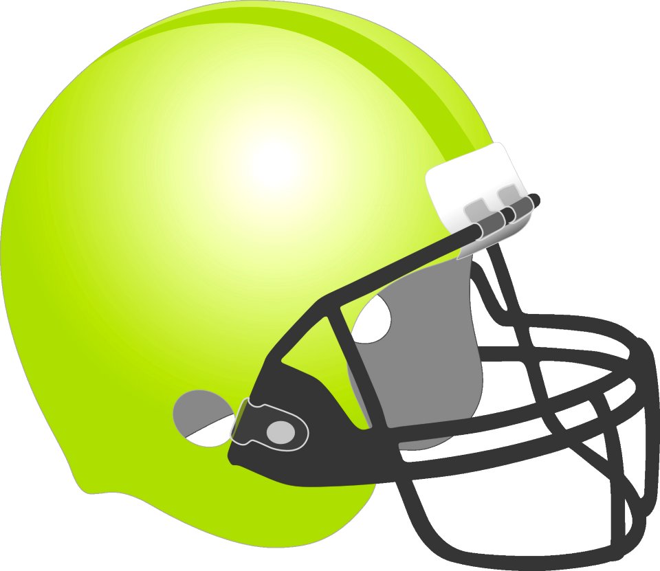 Helmet Green Yellow Protective Equipment In Gridiron Football