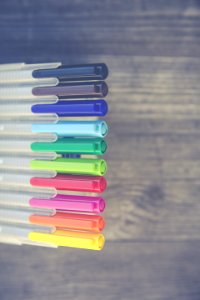 Colored Pen Set At Daytime
