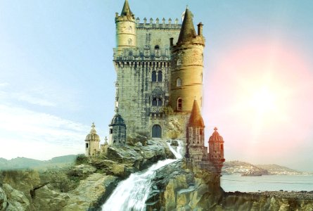 Lisbon Castle Waterfall