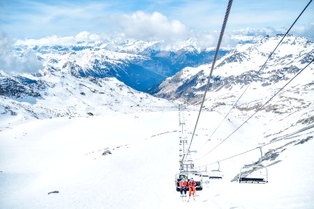Ski Lift On Mountain photo