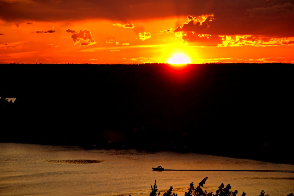 Sunset With View Over Lake