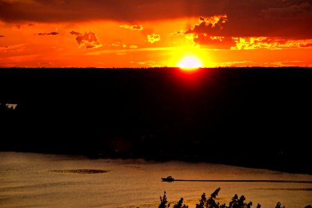 Sunset With View Over Lake