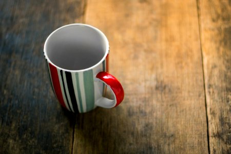 Empty Mug On Wooden Table photo