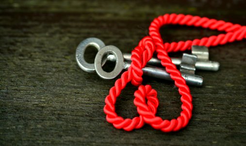 Red Rope With Silver Keys