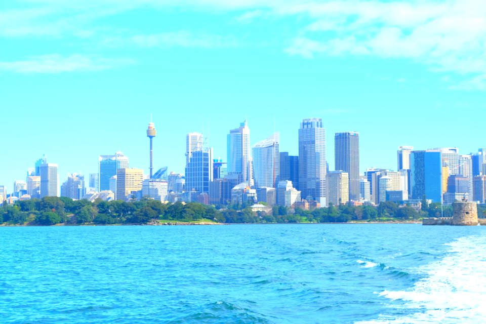 City Skyline On Waterfront