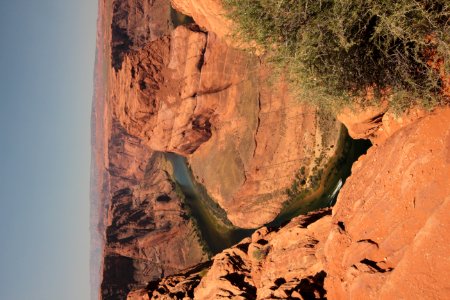 River Canyon Cut Through Red Sandstone