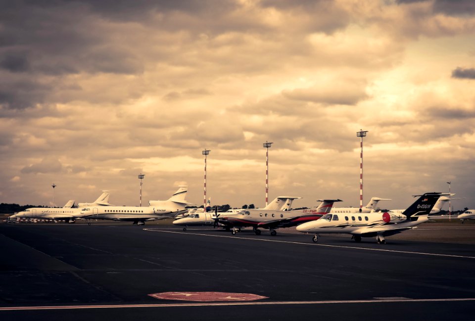 Jet Aircraft Parked At Commercial Airport