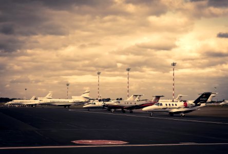 Jet Aircraft Parked At Commercial Airport