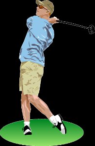 Golfer Standing Joint Golf Equipment