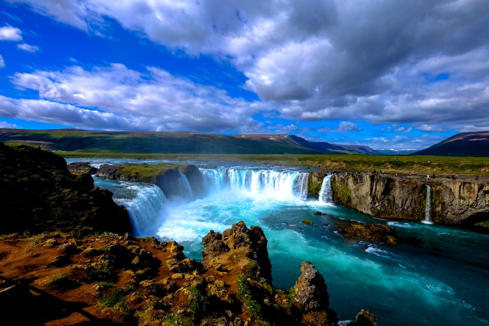 Cascading Waterfall And River
