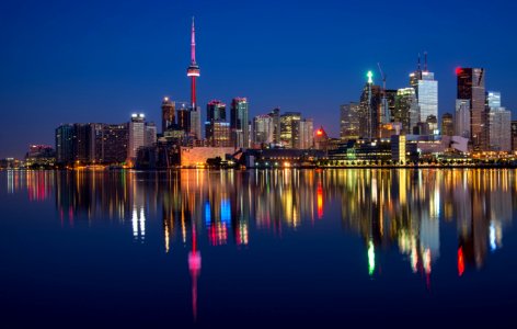 Skyline City Cityscape Reflection photo