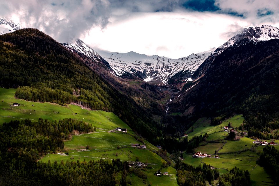 Mountain Valley With Clouds