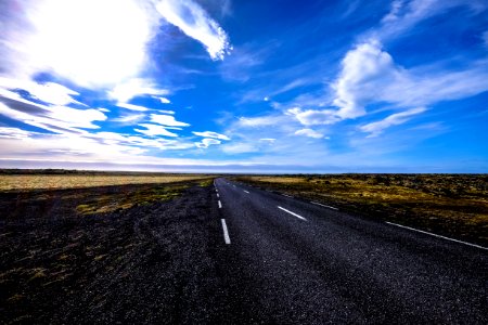 Country Road With Blue Skies
