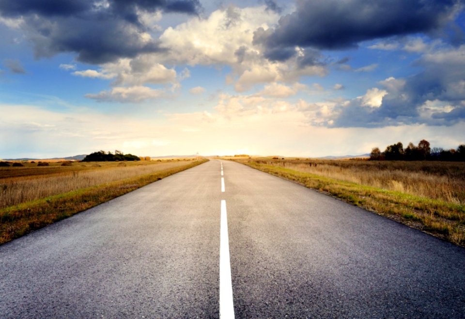 Road Sky Cloud Horizon