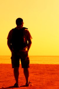 Man Standing Sea Sky