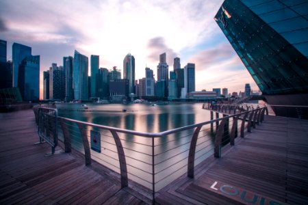 Walkway And City Waterfront