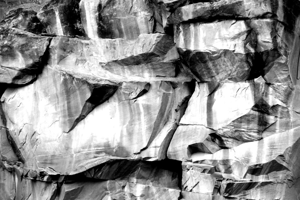 Grayscale Photography Of Rock Formation