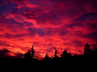 Sky Red Sky At Morning Afterglow Sunset