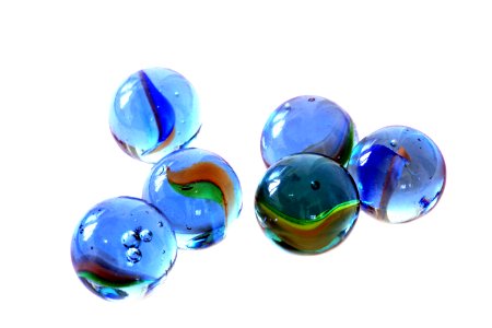 Marble Cobalt Blue Glass Bead photo