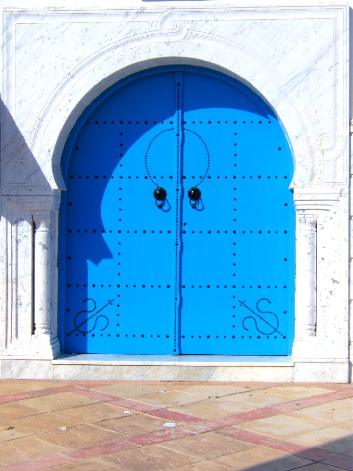 Blue Arch Architecture Door