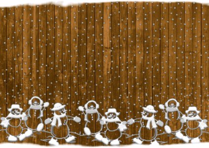 Christmas Snowmen Rustic Snow