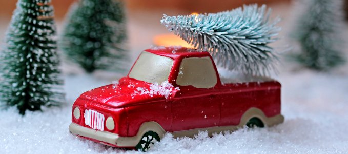 Red Car Snow Motor Vehicle