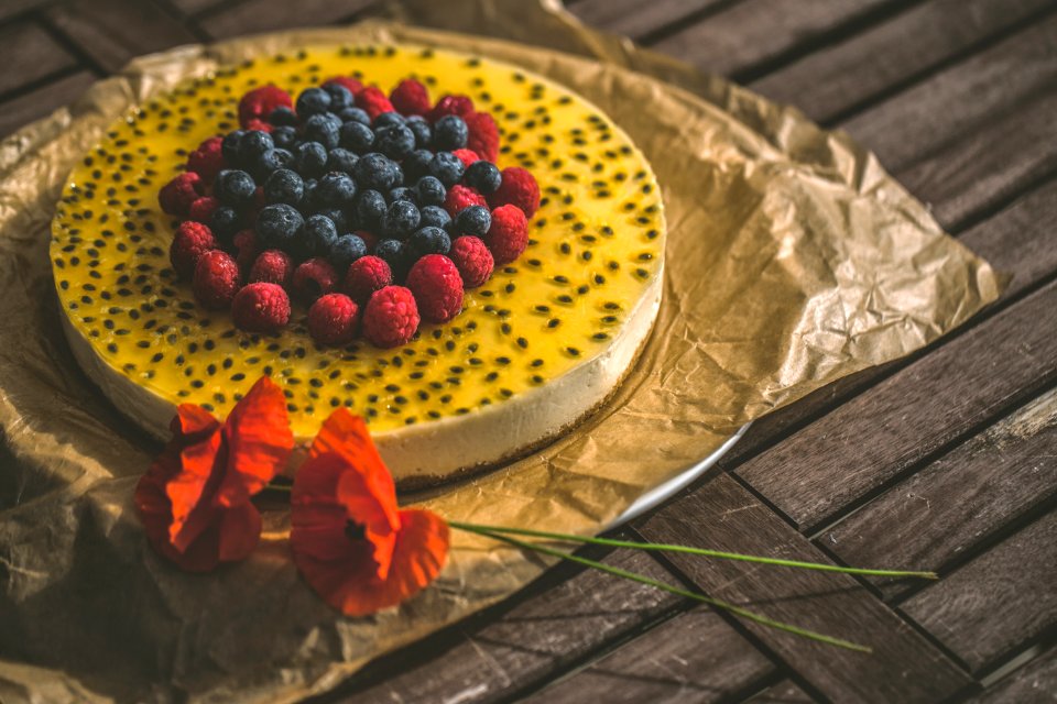 Basil Seed Cheesecake With Fresh Berries