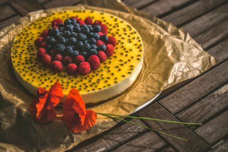 Basil Seed Cheesecake With Fresh Berries