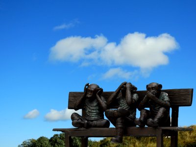 Three Little Monkeys Sculpture