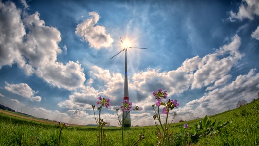 Wind Turbine In Countryside Field photo