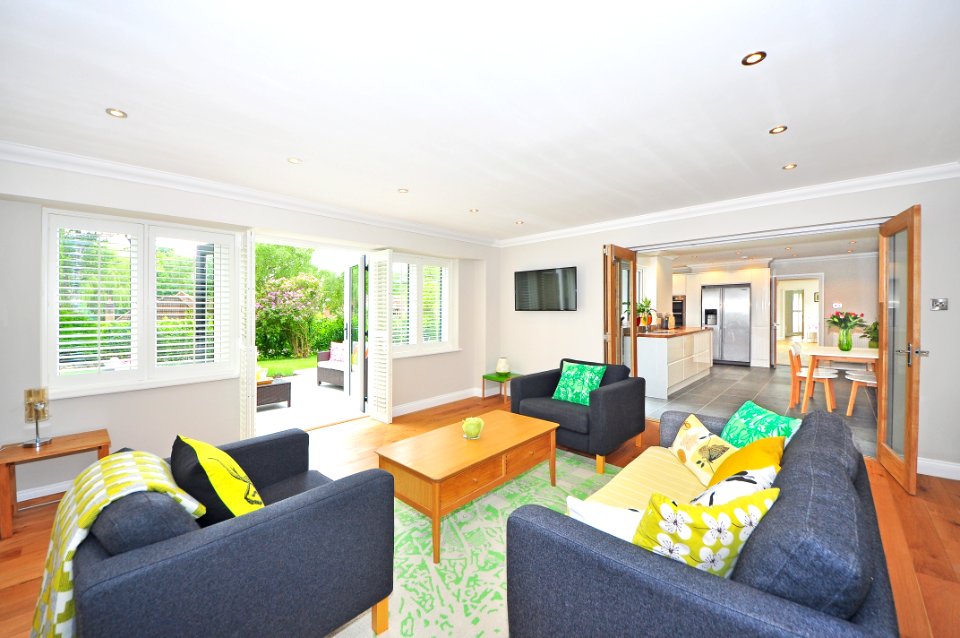 Sitting Room Of Modern Open Plan Home