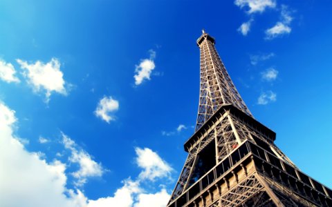 Eiffel Tower Against Blue Sky